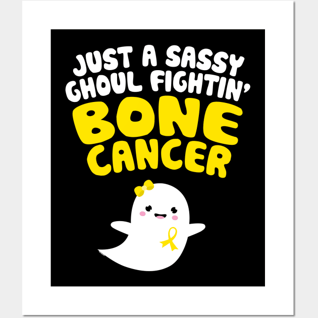 Sassy Ghoul Fighting Bone Cancer Halloween Cute Ghost Wall Art by jomadado